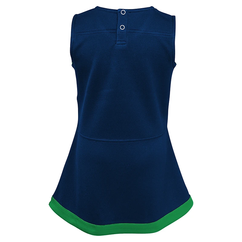 Ensemble robe pull et bloomer capitaine de pom-pom girls la marine Notre Dame Fighting Irish pour filles d'âge préscolaire