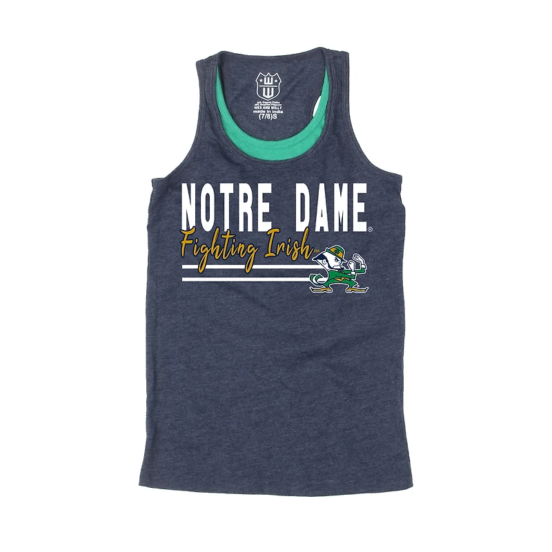 Débardeur dos nageur Wes & Willy Navy Notre Dame Fighting Irish pour filles (maternelle)