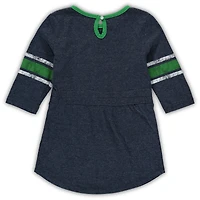 Filles Colosseum Heathered Navy Notre Dame Fighting Irish Poppin Sleeve Stripe Dress