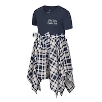 Girls Toddler Colosseum Navy Notre Dame Fighting Irish Marceline Plaid Dress