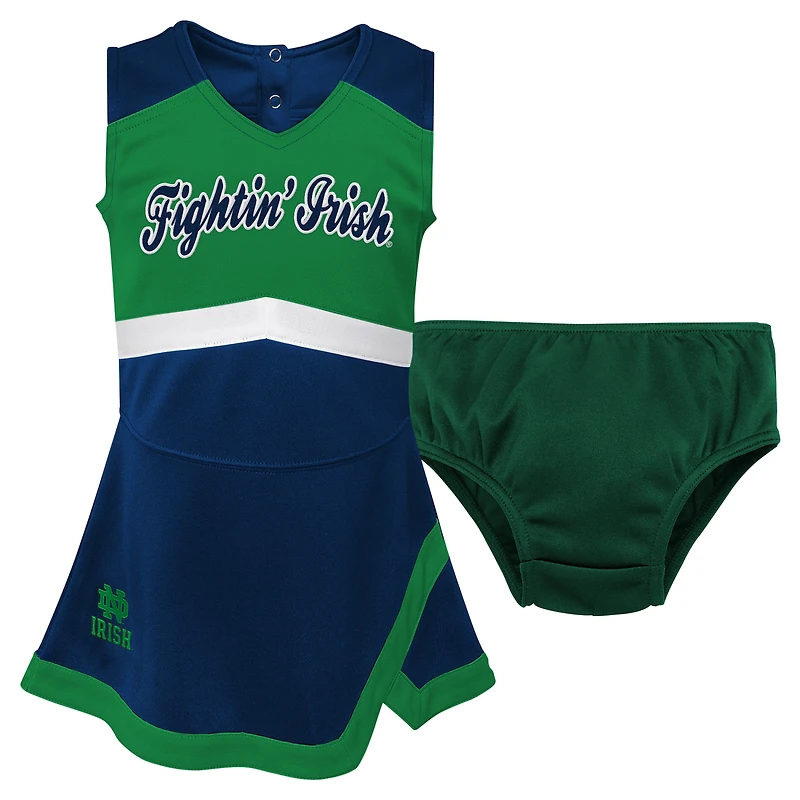 Girls Toddler Navy Notre Dame Fighting Irish Cheer Captain Dress & Bloomers Two-Piece Set