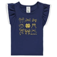 Girls Toddler ZooZatz Navy Notre Dame Fighting Irish Tri-Blend Bow Legging and Shirt Set