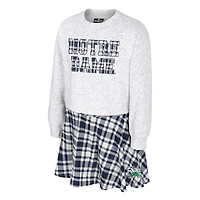 Girls Youth Colosseum Gray Notre Dame Fighting Irish Marceline Plaid Skirt and Top Set