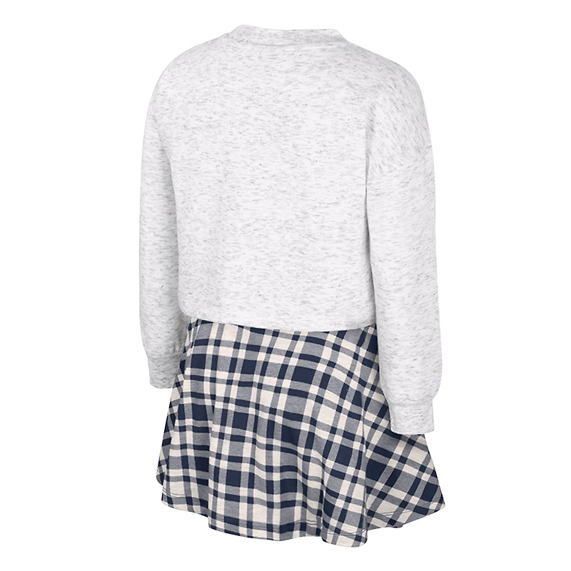 Girls Youth Colosseum Gray Notre Dame Fighting Irish Marceline Plaid Skirt and Top Set