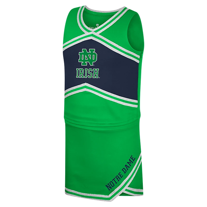 Girls Youth Colosseum Green Notre Dame Fighting Irish Cheerleader Top & Skirt Set