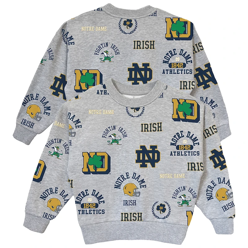 Sweat-shirt gris à manches longues pour jeunes filles, motif Fighting Irish de Notre Dame, Always On Repeat