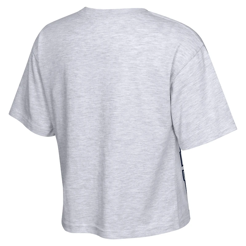 T-shirt court et carré Outerstuff gris chiné pour jeunes filles, motif Notre Dame Fighting Irish, Big Team Energy