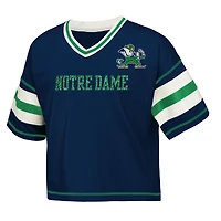 T-shirt col V bleu marine pour jeunes filles Outerstuff, maillot des Fighting Irish de Notre Dame