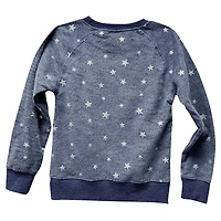 Sweat-shirt à capuche en polaire imprimé raglan inversé pour filles Wes & Willy Navy Notre Dame Fighting Irish Shimmer Star