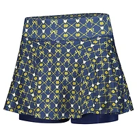 Girls Youth ZooZatz Navy Notre Dame Fighting Irish All-Over Print Bow Team Logo Skort