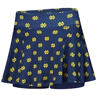 Jupe-short de tennis ZooZatz bleu marine à imprimé intégral Notre Dame Fighting Irish pour filles