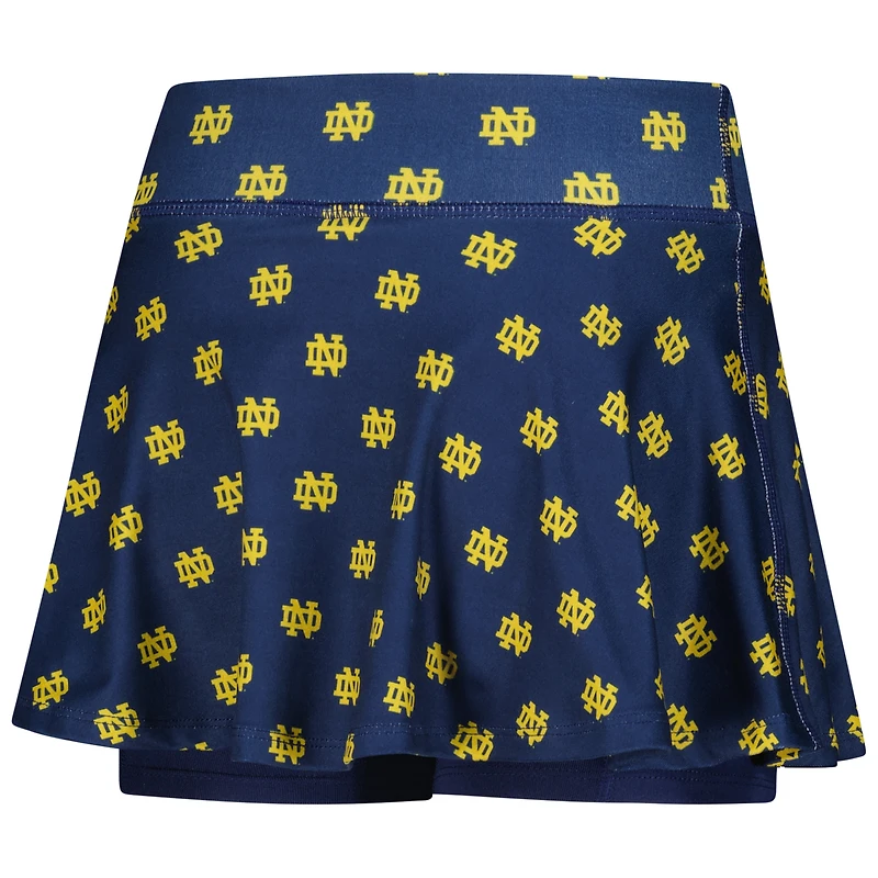 Jupe-short de tennis ZooZatz bleu marine à imprimé intégral Notre Dame Fighting Irish pour filles