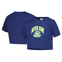 T-shirt court bleu marine ZooZatz pour filles, motif Fighting Irish Laurels, tri-blend