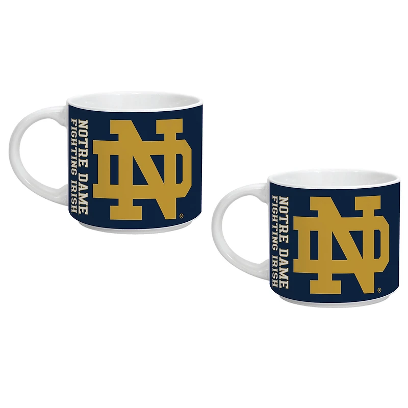 Lot de deux tasses empilables de 14 oz Indigo Falls Notre Dame Fighting Irish