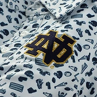 Infant Garb White Notre Dame Fighting Irish Tom Allover Print Performance Polo Bodysuit