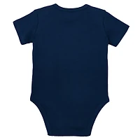 Infant Mitchell & Ness Navy/Gold Notre Dame Fighting Irish 3-Pack Bodysuit, Bib and Bootie Set