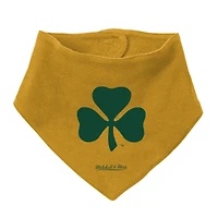 Ensemble de 3 bodys, bavoirs et chaussons Mitchell & Ness Notre Dame Fighting Irish pour bébé, bleu marine/or