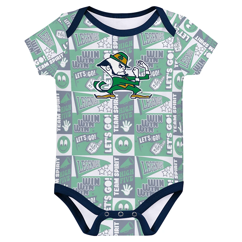 Lot de 3 bodies pour bébé Notre Dame Fighting Irish Sunday Comics
