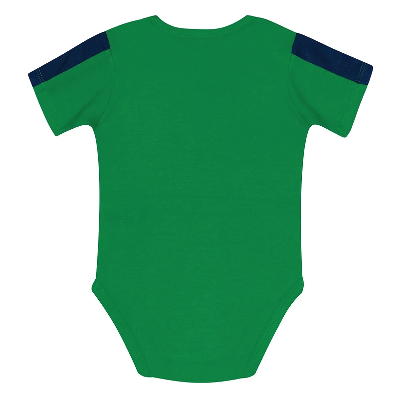 Infant Outerstuff Navy/Green Notre Dame Fighting Irish Double Down Bodysuit and Pants 3-Piece Set