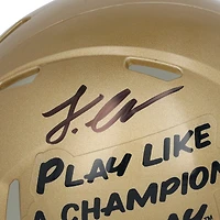 Jeremiyah Love Notre Dame Fighting Irish Autographed Riddell Play Like A Champion Today Speed Mini Helmet