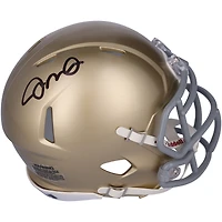 Casque Riddell Speed ​​Mini autographié par Joe Montana Notre Dame Fighting Irish