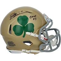 Casque Riddell Speed ​​Mini autographié par Joe Theismann des Fighting Irish de Notre Dame avec inscription « CHOF 03 »