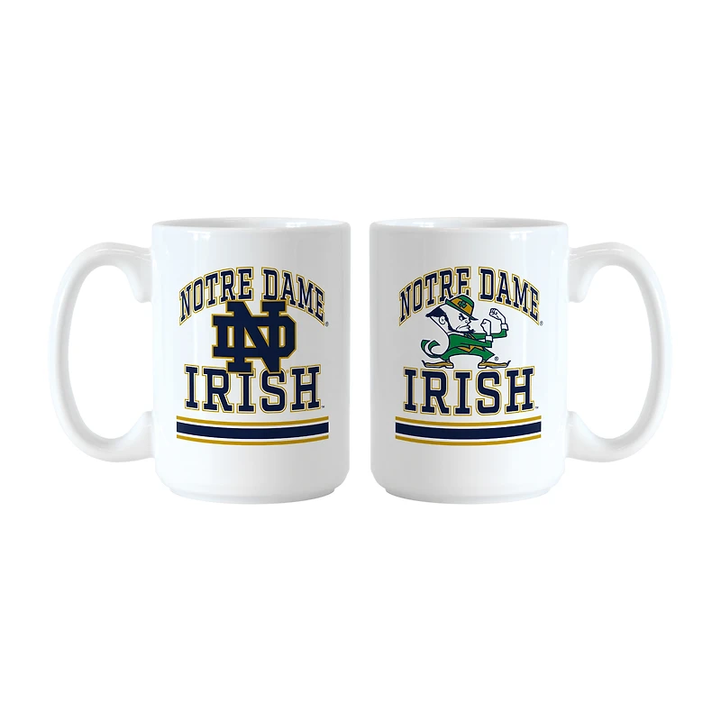 Ensemble de tasses Logo Brands Notre Dame Fighting Irish 15 oz. Modèle actuel et rétro