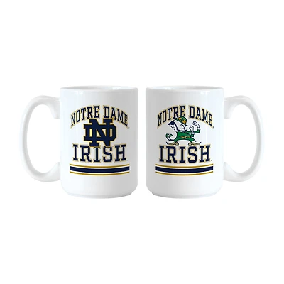 Ensemble de tasses Logo Brands Notre Dame Fighting Irish 15 oz. Modèle actuel et rétro