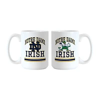 Ensemble de tasses Logo Brands Notre Dame Fighting Irish 15 oz. Modèle actuel et rétro