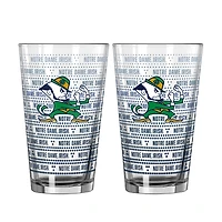 Ensemble de deux verres à bière Logo Brands Notre Dame Fighting Irish Chant Fade de 473 ml (16 oz).