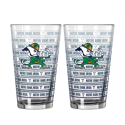 Logo Brands Notre Dame Fighting Irish Two-Pack Chant Fade 16oz. Pint Glass Set