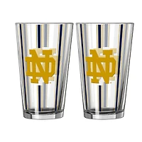 Ensemble de deux verres à bière rayés de 47 cl (16 oz) Logo Brands Notre Dame Fighting Irish