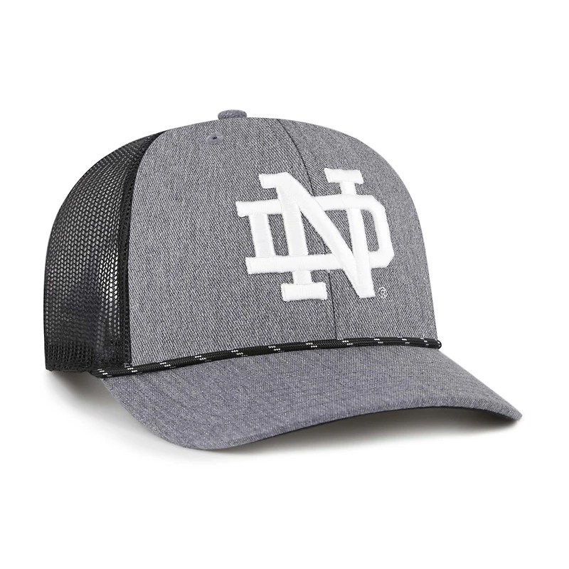 Casquette ajustable grise en corde de carbone Fighting Irish de Notre Dame pour homme '47
