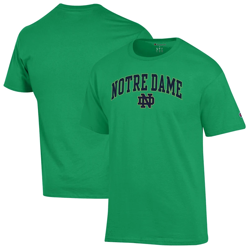 T-shirt vert Champion pour homme avec logo Notre Dame Fighting Irish Arch Over