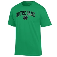 T-shirt vert Champion pour homme avec logo Notre Dame Fighting Irish Arch Over