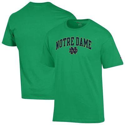 T-shirt vert Champion pour homme avec logo Notre Dame Fighting Irish Arch Over