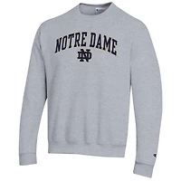 Sweat-shirt à capuche gris chiné Champion pour homme avec logo Notre Dame Fighting Irish Arch Over
