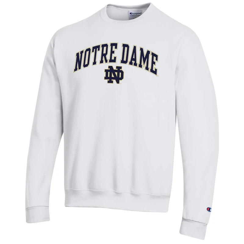Men's Champion  White Notre Dame Fighting Irish Arch Over Logo Pullover Sweatshirt