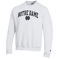 Men's Champion  White Notre Dame Fighting Irish Arch Over Logo Pullover Sweatshirt