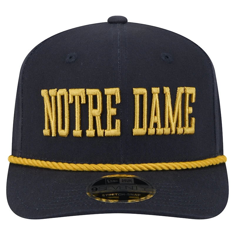 Men's New Era Navy Notre Dame Fighting Irish 9SEVENTY Stretch-Snap Adjustable Hat