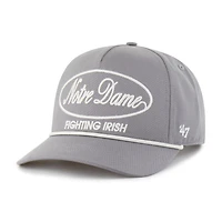 Casquette ajustable grise « 47 » pour homme, style Notre Dame Fighting Irish, style contemporain Basics, avec nœud en corde