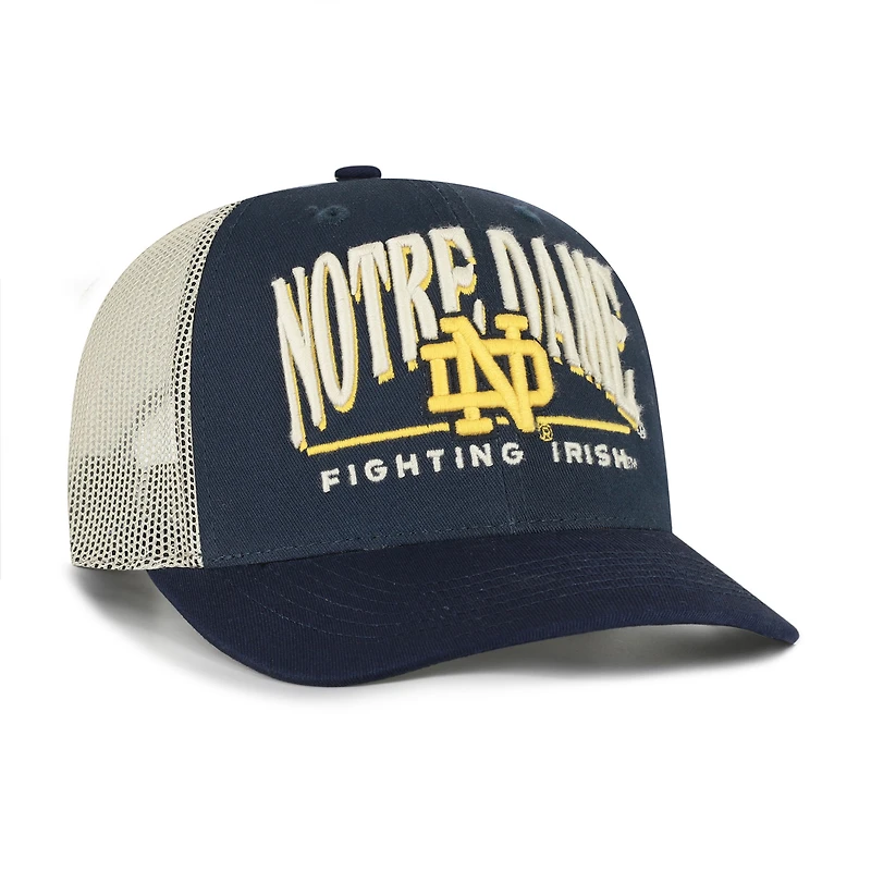Casquette camionneur ajustable bleu marine « 47 » pour homme, motif Fighting Irish de Notre Dame