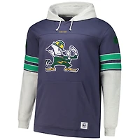 Men's '47 Navy Notre Dame Fighting Irish Big & Tall Blitz Lacer Pullover Hoodie