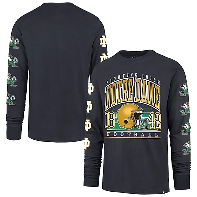 T-shirt à manches longues bleu marine « 47 » pour homme, « Go Big » des Fighting Irish de Notre Dame