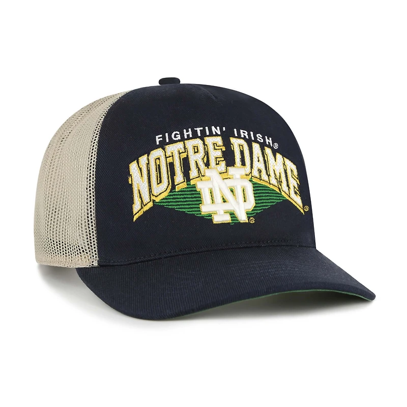 Casquette camionneur ajustable en maille Pomona « 47 » bleu marine pour homme, motif Fighting Irish de Notre Dame