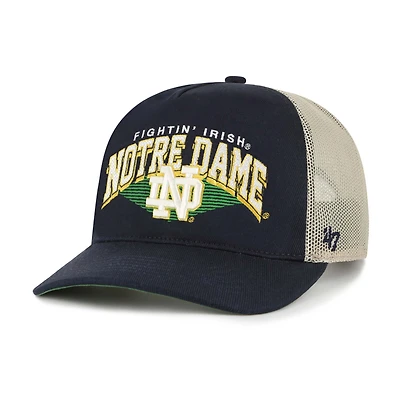 Casquette camionneur ajustable en maille Pomona « 47 » bleu marine pour homme, motif Fighting Irish de Notre Dame