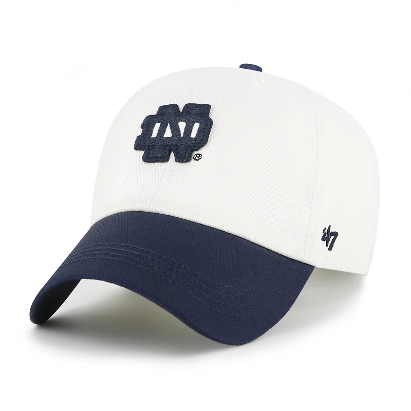 Men's '47  White/Navy Notre Dame Fighting Irish Contemporary Basics Two Tone Clean Up Adjustable Hat
