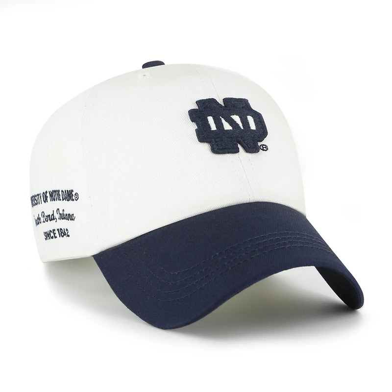 Men's '47 White/Navy Notre Dame Fighting Irish Contemporary Basics Two Tone Clean Up Adjustable Hat