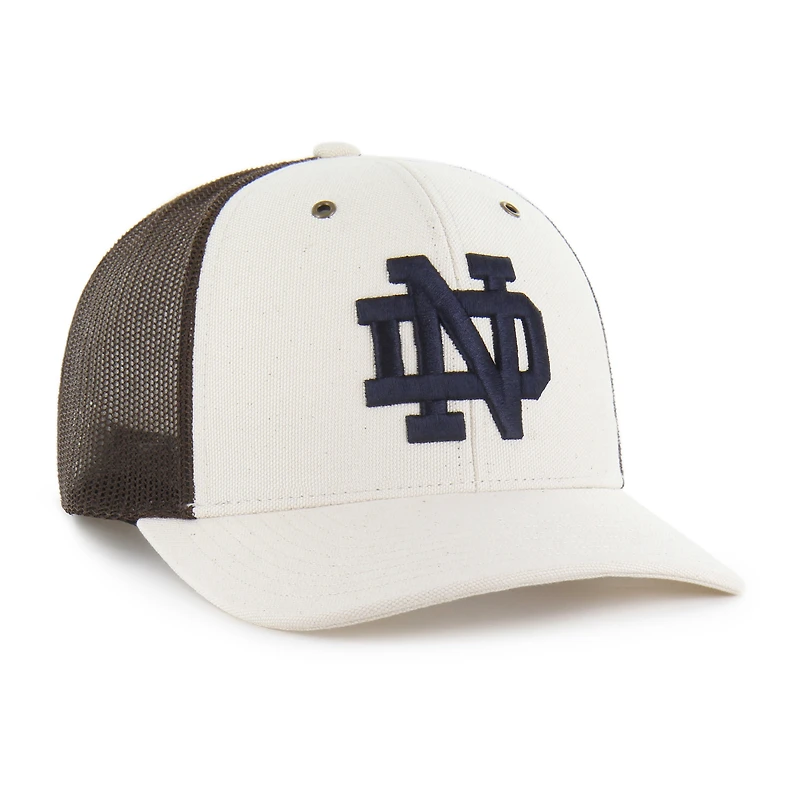 Men's Carhartt x '47 Natural/Brown Notre Dame Fighting Irish Undyed Trucker Adjustable Hat