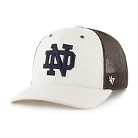 Men's Carhartt x '47 Natural/Brown Notre Dame Fighting Irish Undyed Trucker Adjustable Hat